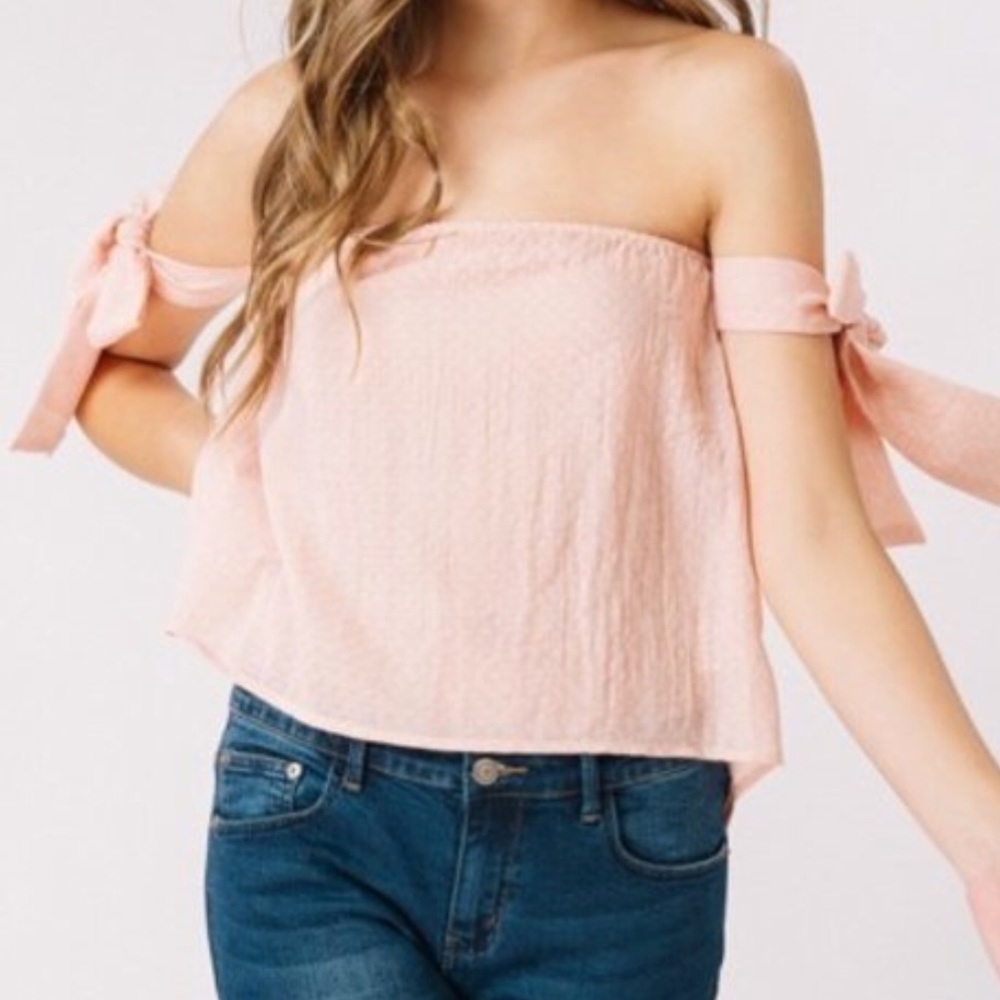 blush off the shoulder top